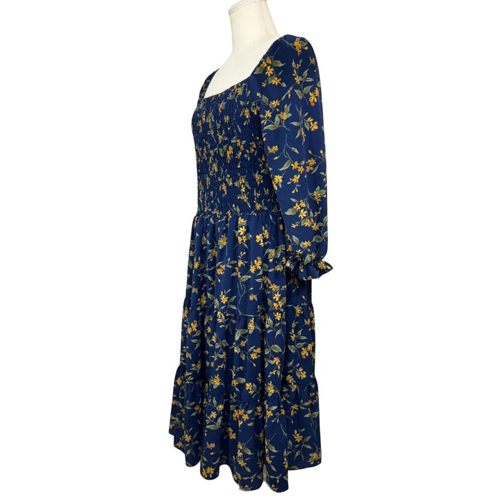 Baltic Born Marta Dress Bohemian Romance Wuthering Heights Floral Midi 1XL Navy - Picture 14 of 16